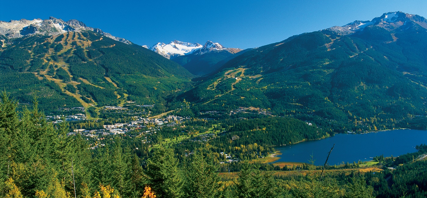Whistler and Blackcomb Mountains in summer
